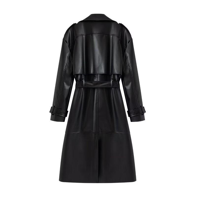 Leder Trenchcoat