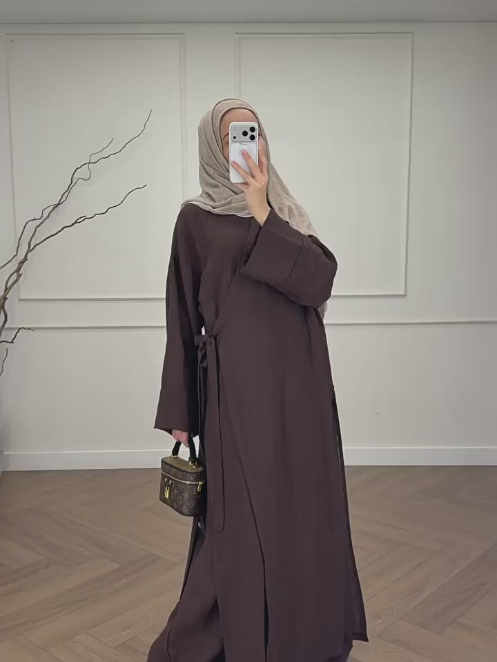 Abaya Leinen Set