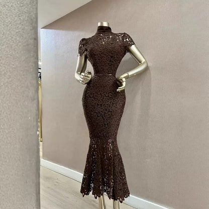 Spitzen Abendkleid Braun